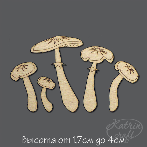 Чипборд "Опята летние от 1,7см до 4см"