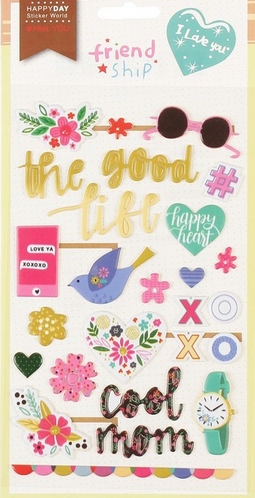 "Пухлые" наклейки АртУзор "Сердца и надписи"