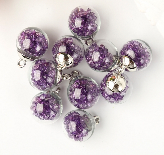 Подвеска "Колба стеклянная с фиолетовыми стразами" (846)