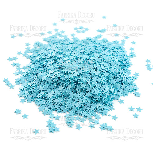 Пайетки-звёздочки 3 мм Фабрика Декору, цвет матовый голубой