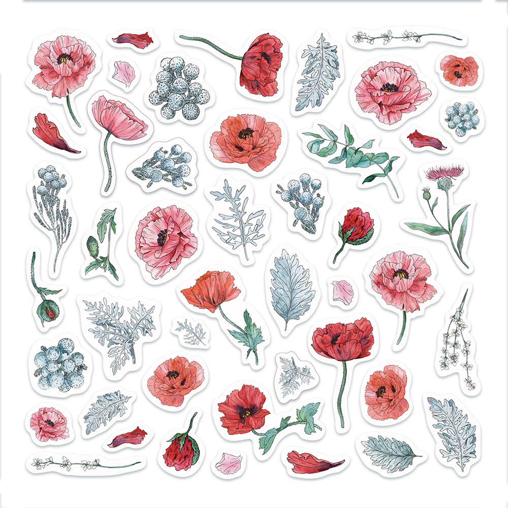 Набор картонной вырубки MrPainter "Цветочный атлас. Мак"