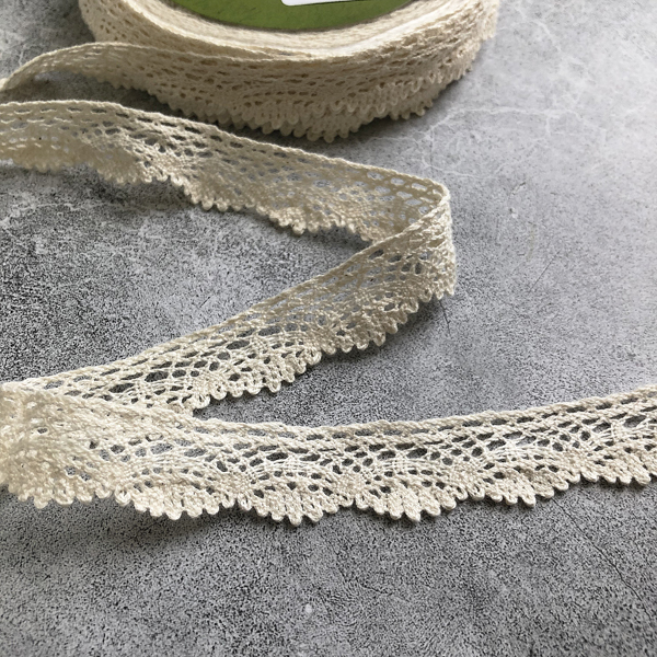 Кружево вязаное 18 мм, цвет кремовый (100378)