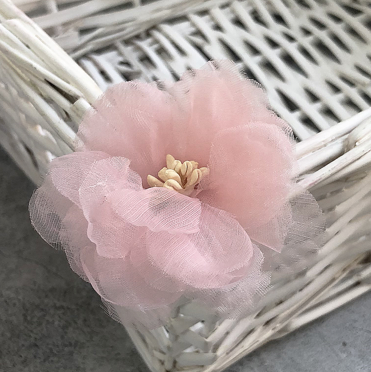 Цветок шифоновый 6 см, цвет розовый