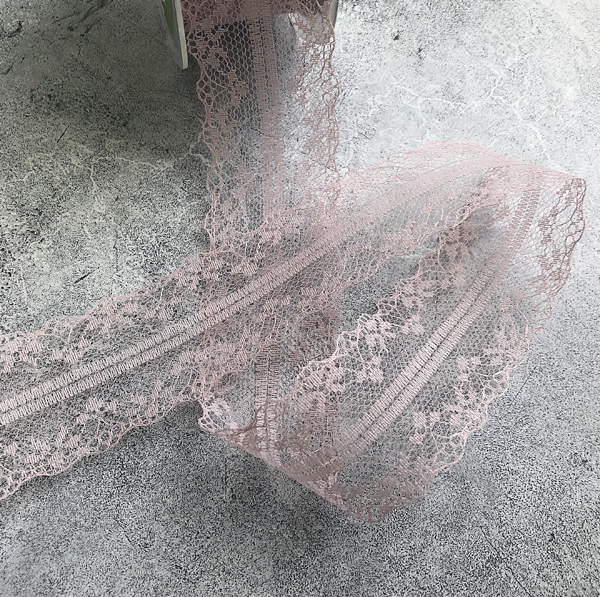 Кружево нейлоновое 4,5 см, цвет розово-лиловый