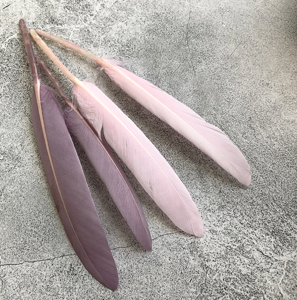 Набор пёрышек розово-сиреневый,4 шт