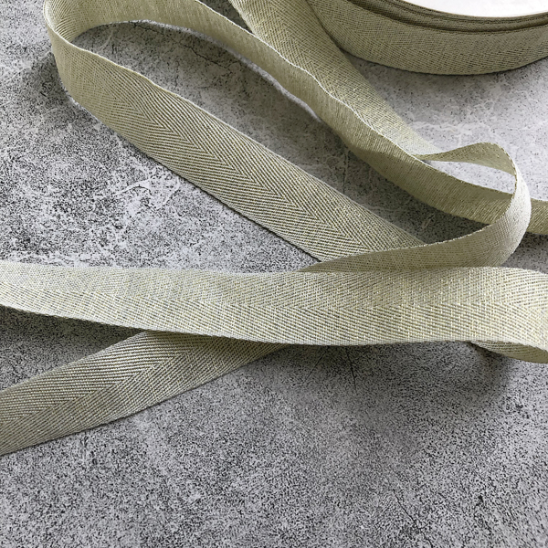 Лента киперная 13 мм, цвет кремовый с золотом