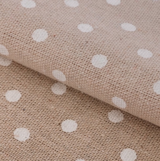 Ткань холщовая "Белый горошек", 50 х 50 см