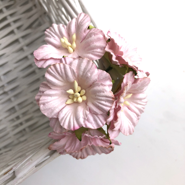 Букет вьюнков 4 см, цвет розовый шебби