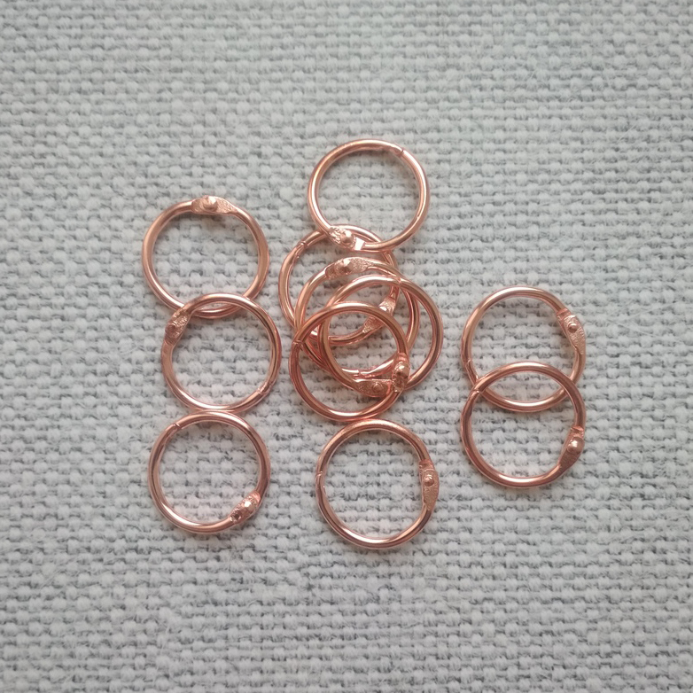 кольцо для альбомов 19 мм, цвет розовое золото