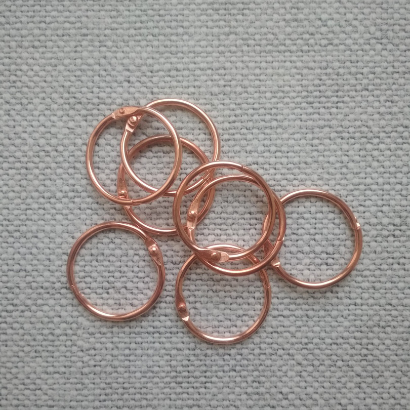 кольцо для альбомов 32 мм, цвет розовое золото