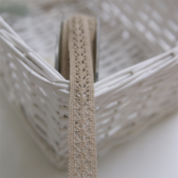 Кружево вязаное 1,5см цвет бежево-коричневый (170433)