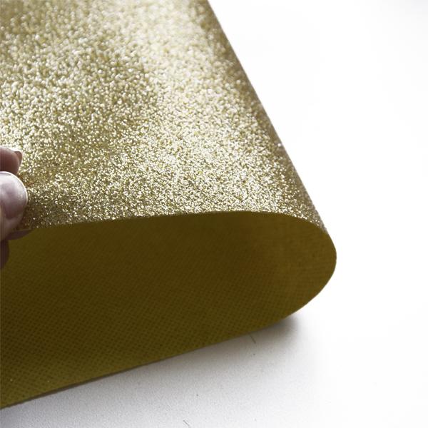 Ткань с глиттером, отрез 28 х 28 см. Цвет золотой