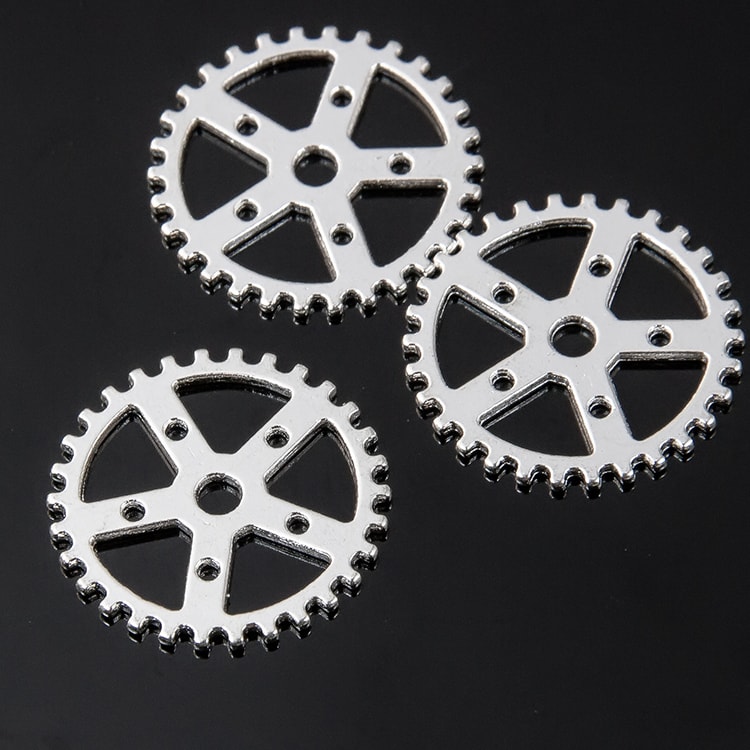 Подвеска металлическая "Шестерёнка 25 мм зубчатая". Цвет серебряный (23)