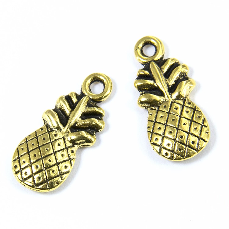 Подвеска металлическая "Ананас". Цвет античный золотой (27)