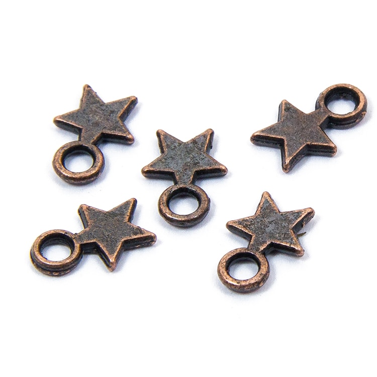 Подвеска металлическая "Мини звёздочка". Цвет медный. (446)