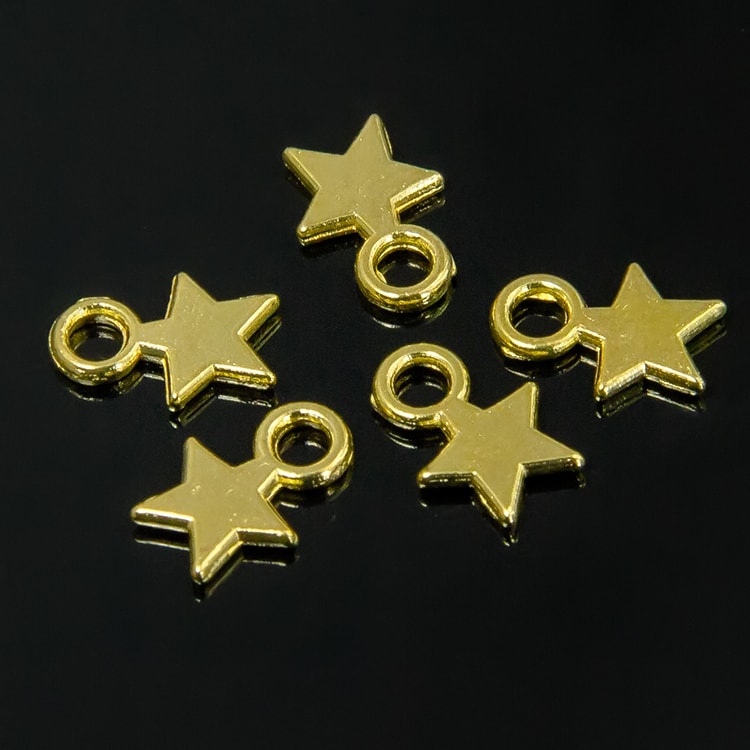 Подвеска металлическая "Мини звёздочка". Цвет золотой.