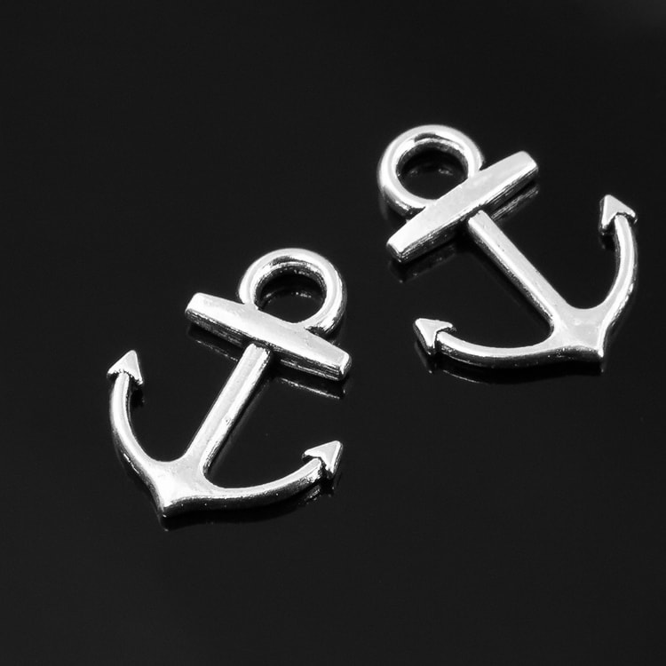 Подвеска металлическая "Якорь". Цвет серебряный