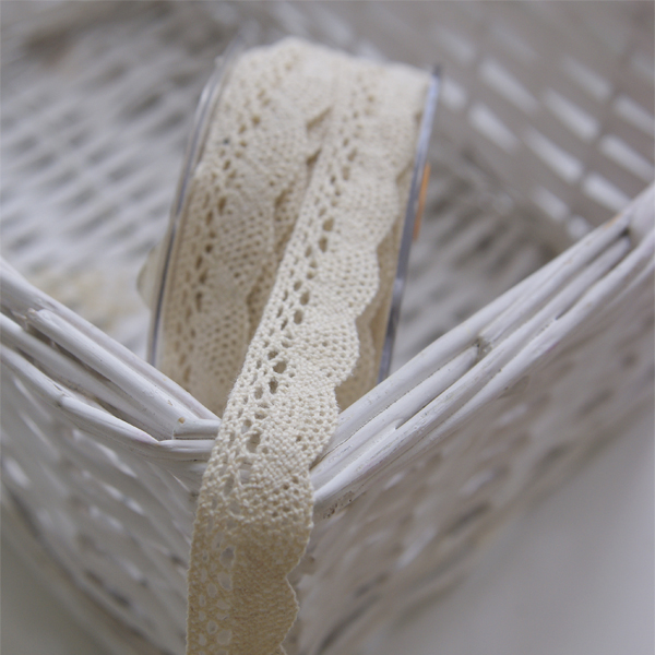 Кружево вязаное 15 мм "Округлые фестончики", цвет кремовый (260479)