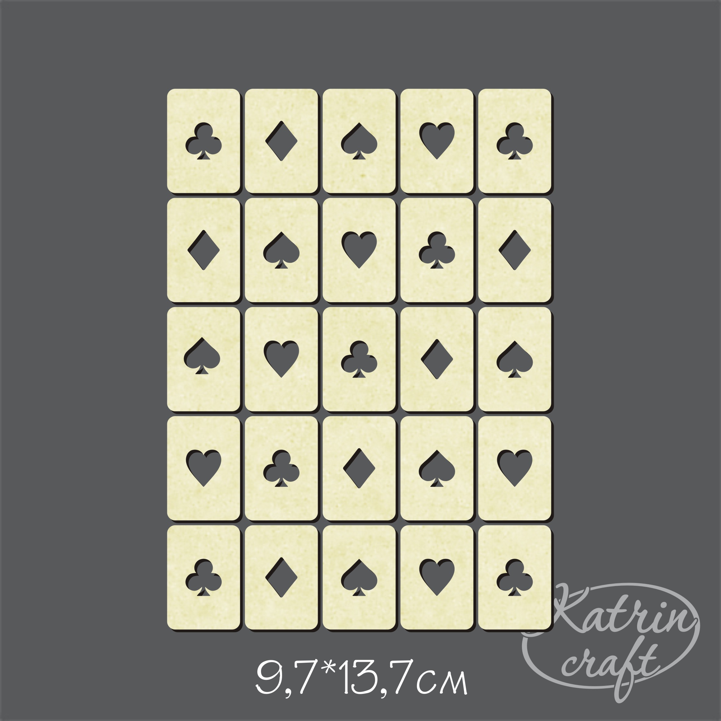 Чипборд Katrin craft "Фоновый А6 Карты Игральные"