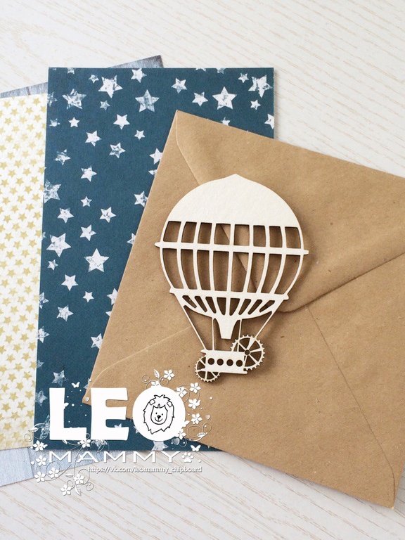 Чипборд LeoMAMMY "Воздушный шар с шестеренками"