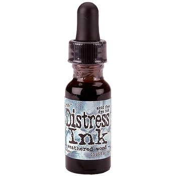 Жидкие чернила Distress Reinker в баночке. Цвет Weathered Wood.