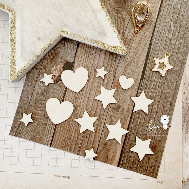 Чипборд "Набор сердечек и звёздочек"