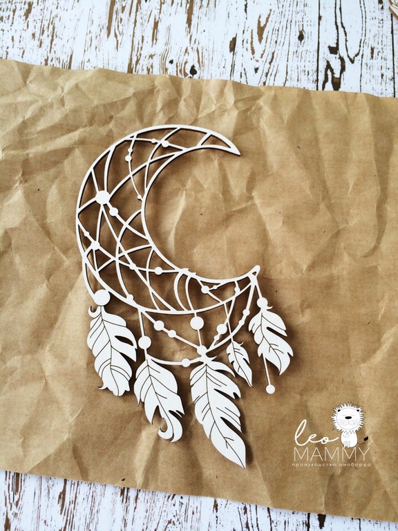 Чипборд "Ловец снов №1", полумесяцем