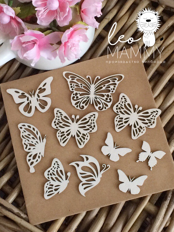 Чипборд LeoMAMMY "Набор бабочек", 10 шт.