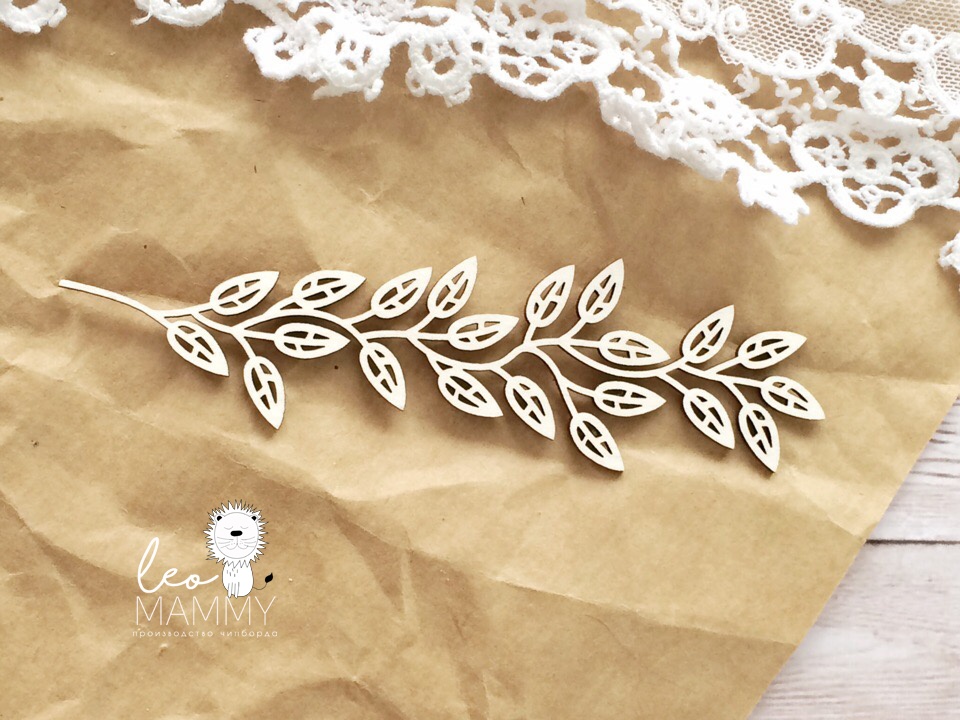 Чипборд LeoMAMMY "Веточка с листьями"