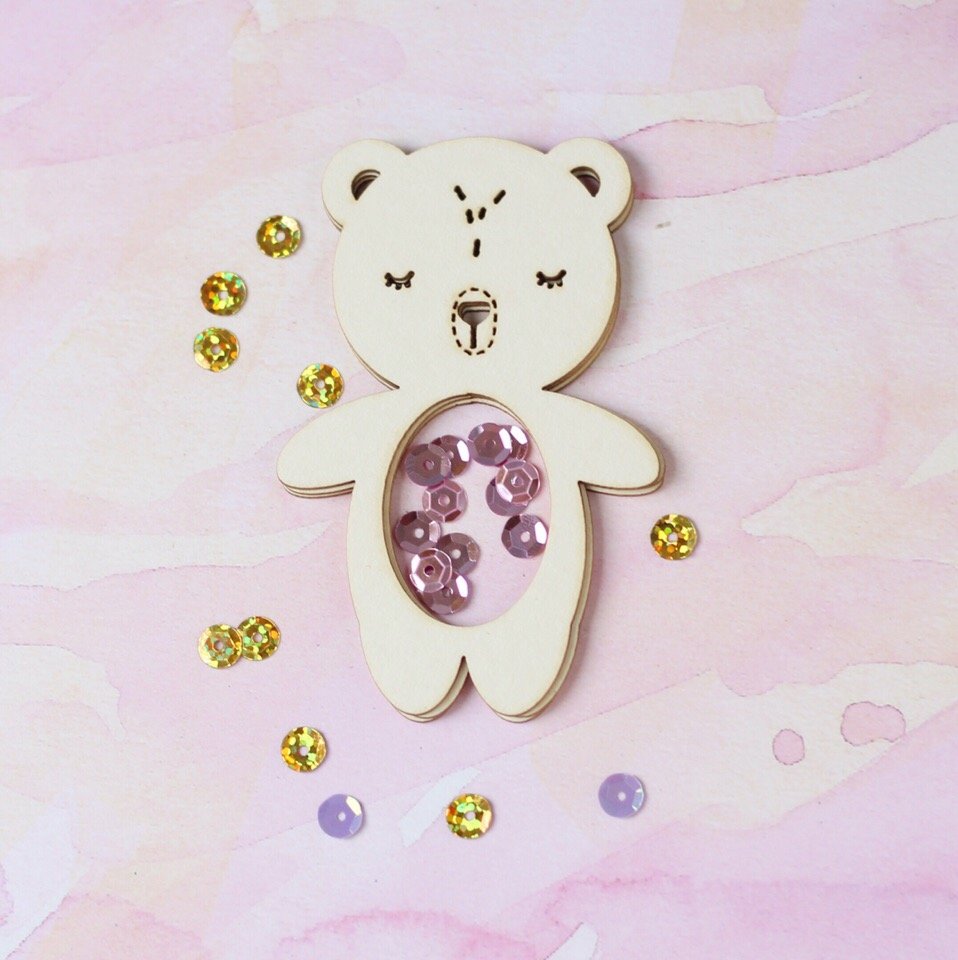 Чипборд шейкер APRIL paper "Медведь" Принцесса была прекрасная