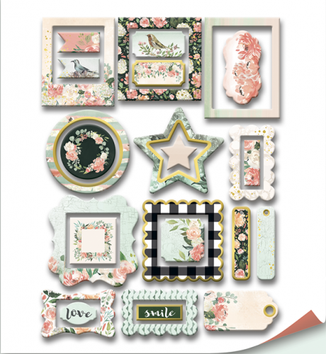 Набор картонных рамок с фольгированием ScrapМир, "Peaches & Cream"