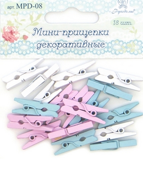 Мини-прищепки Рукоделие, цвет белый, мята, лаванда
