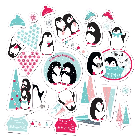 Набор картонной вырубки MrPainter "Будешь моим пингвинчиком?"