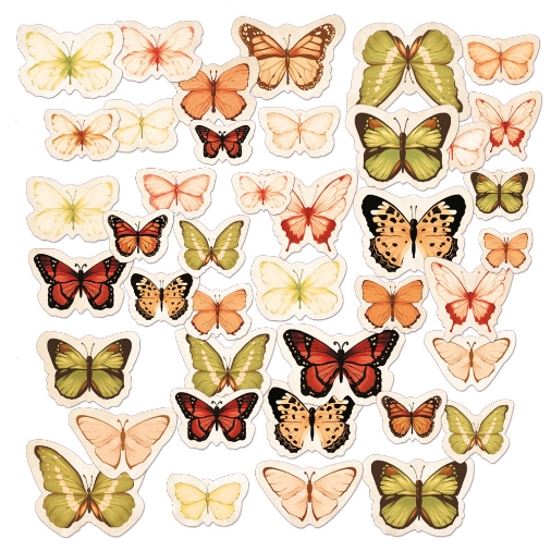 Набор картонной вырубки MrPainter "01 Бабочки", винтаж