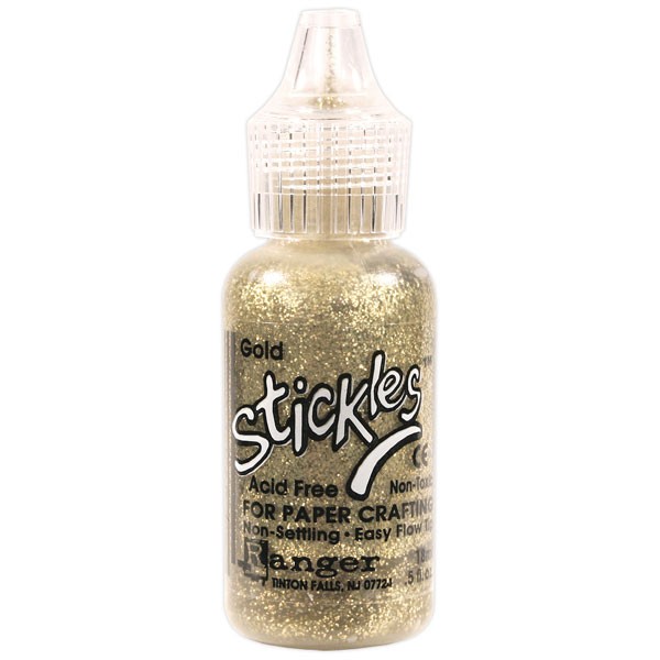Клеющиеся блёстки Ranger Stickles Glitter. Цвет золотой.