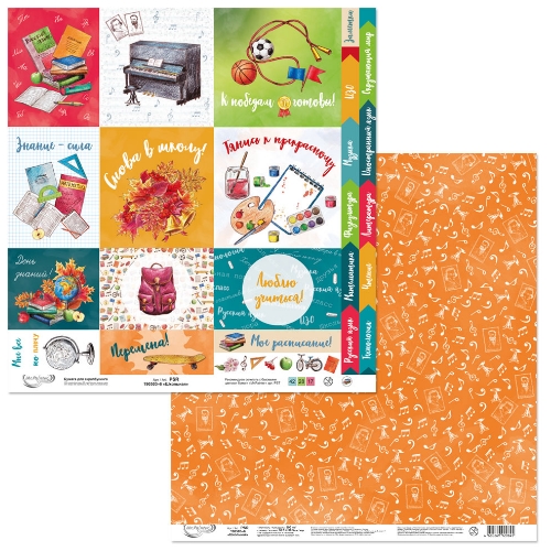 Бумага для скрапбукинга MrPainter "Школьная" (PSR-190503-6)