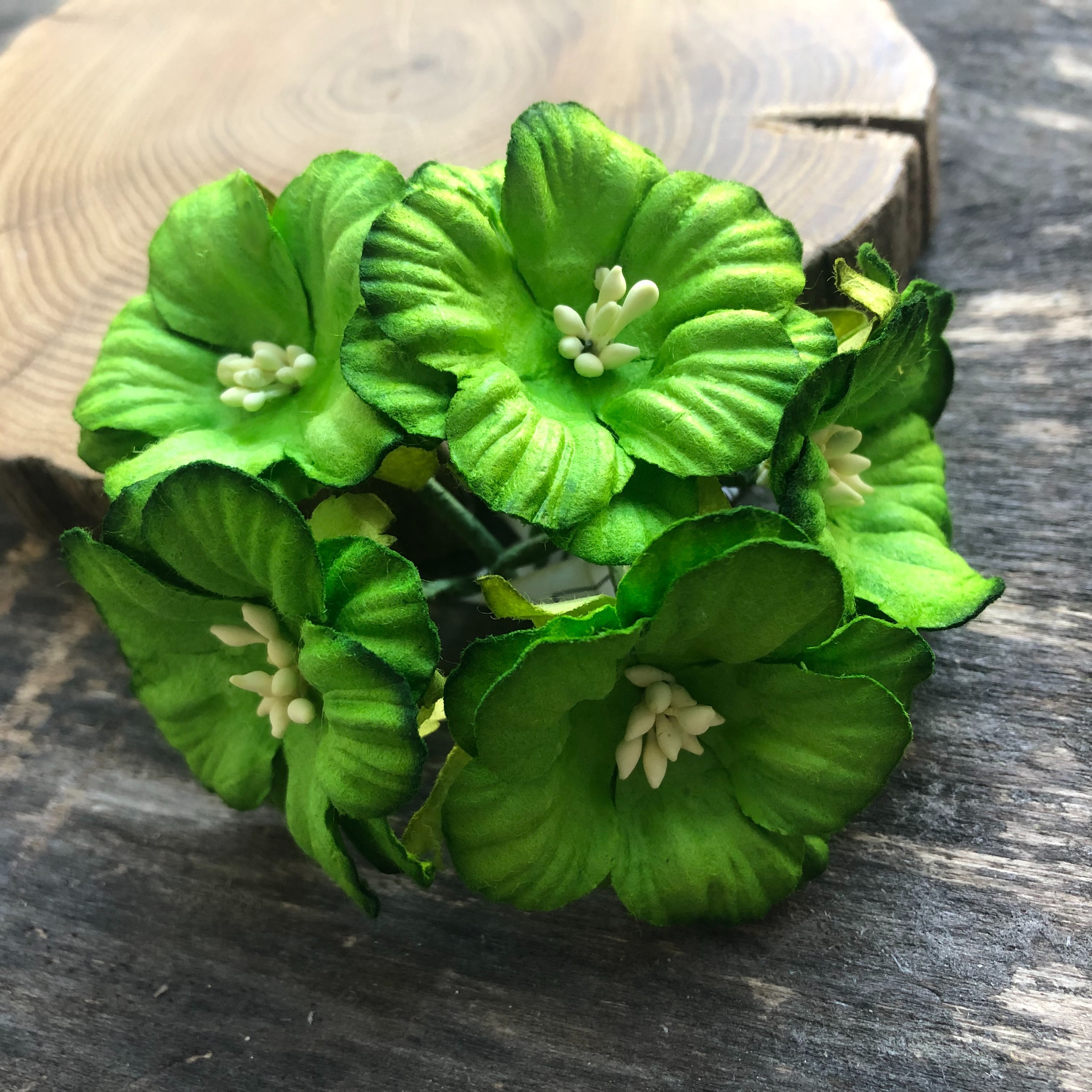 Букет вьюнков 4 см, цвет зеленый