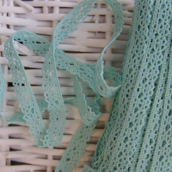 Кружево вязаное 12 мм, цвет мятный (027114)