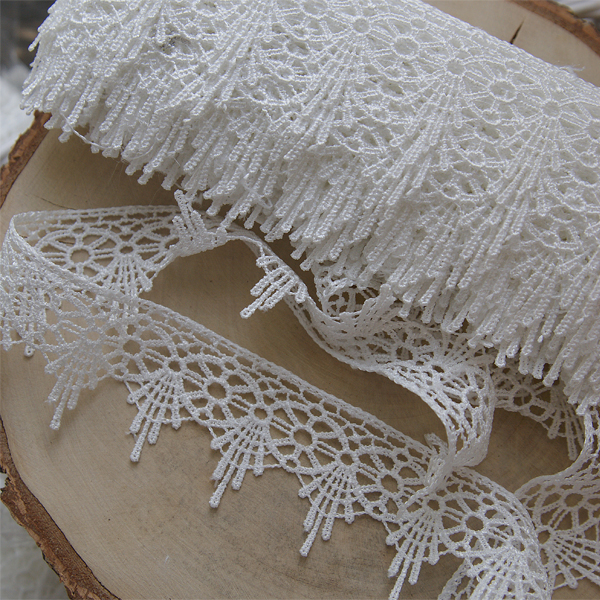 Кружево гипюрное 45 мм "Подвесочки" , цвет молочный (539885)