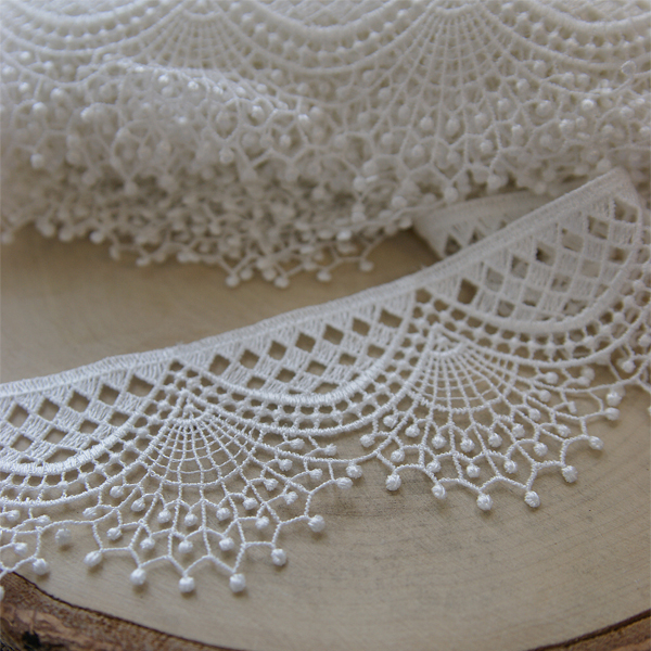 Кружево гипюрное 55 мм "Ажур паутинка" , цвет молочный (174110)