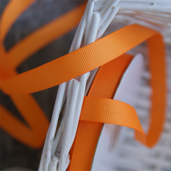 Лента репсовая 12 мм, цвет оранжевый