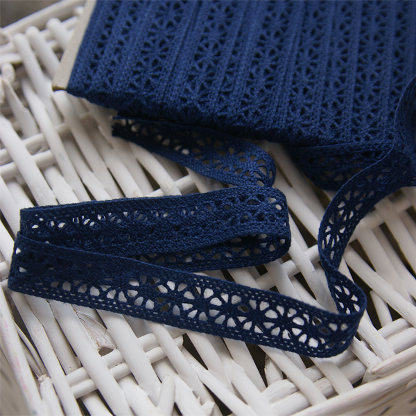 Кружево вязаное 15 мм , цвет синий (170426)