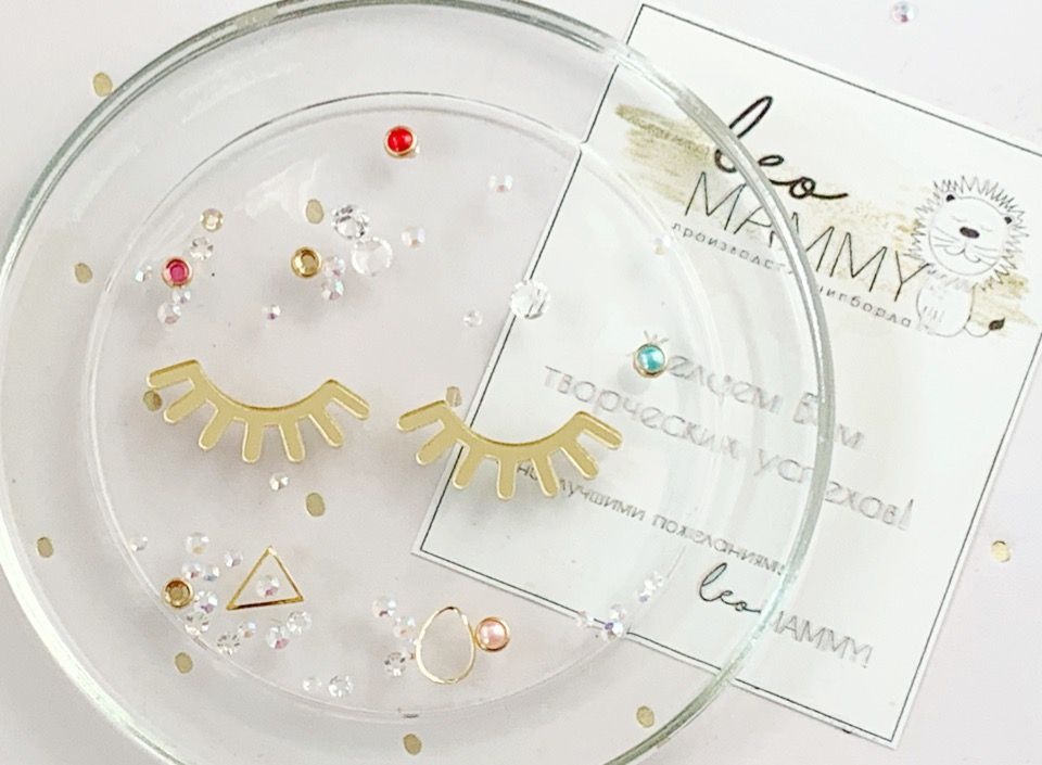 Декор из акрила "Реснички", цвет золотой