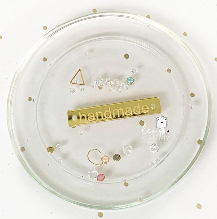 Декор из акрила "Надпись handmade", цвет золотой