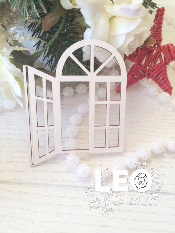 Чипборд LeoMAMMY "Окно со ставнями №1", одна открытая рама