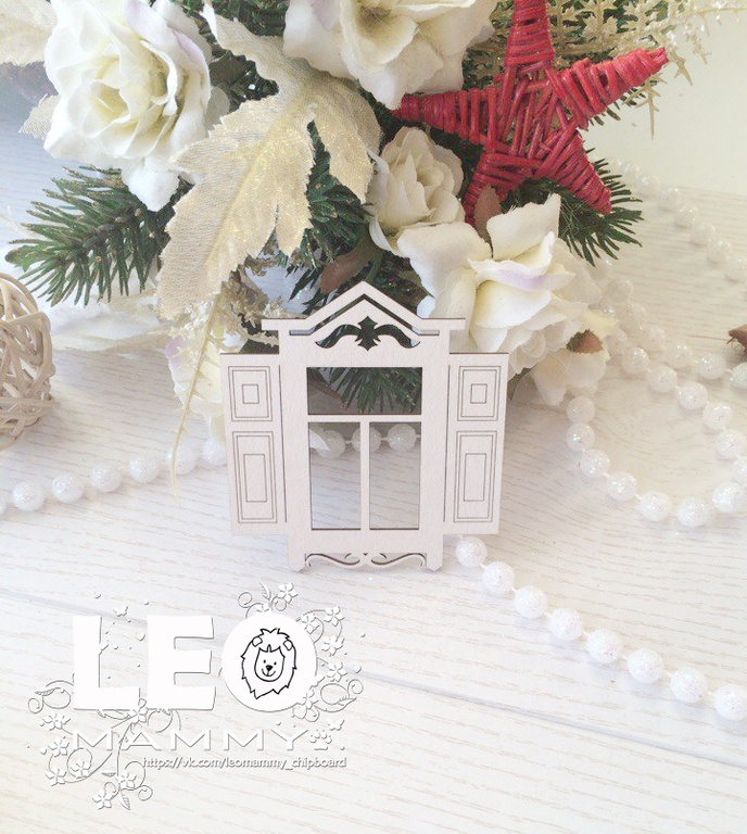 Чипборд LeoMAMMY "Окно со ставнями №2", деревенское