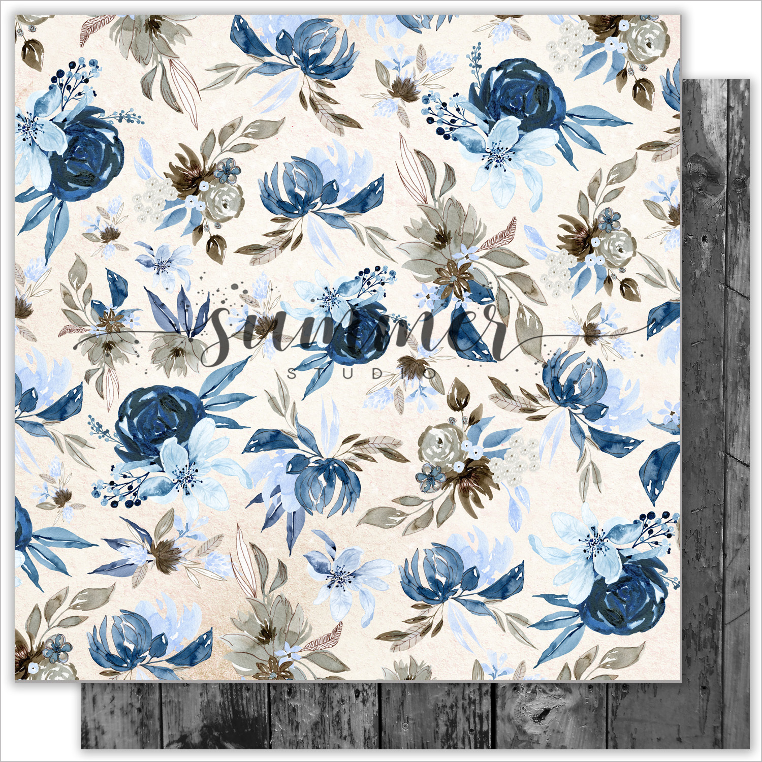 Бумага Summer studio "Something blue", Floral splash (SMST27)