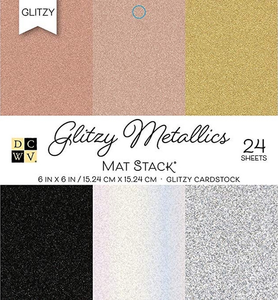 Набор бумаги 15 х 15см DCWV "Glitzy" Mat Stack