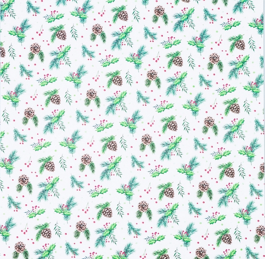 Бумага для скрапбукинга АртУзор "Веточки и шишки" (ART786)