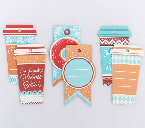 Набор тегов (шильдиков) Артузор "Новогодние пончики"